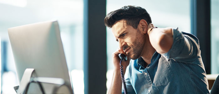 desk worker with neck pain